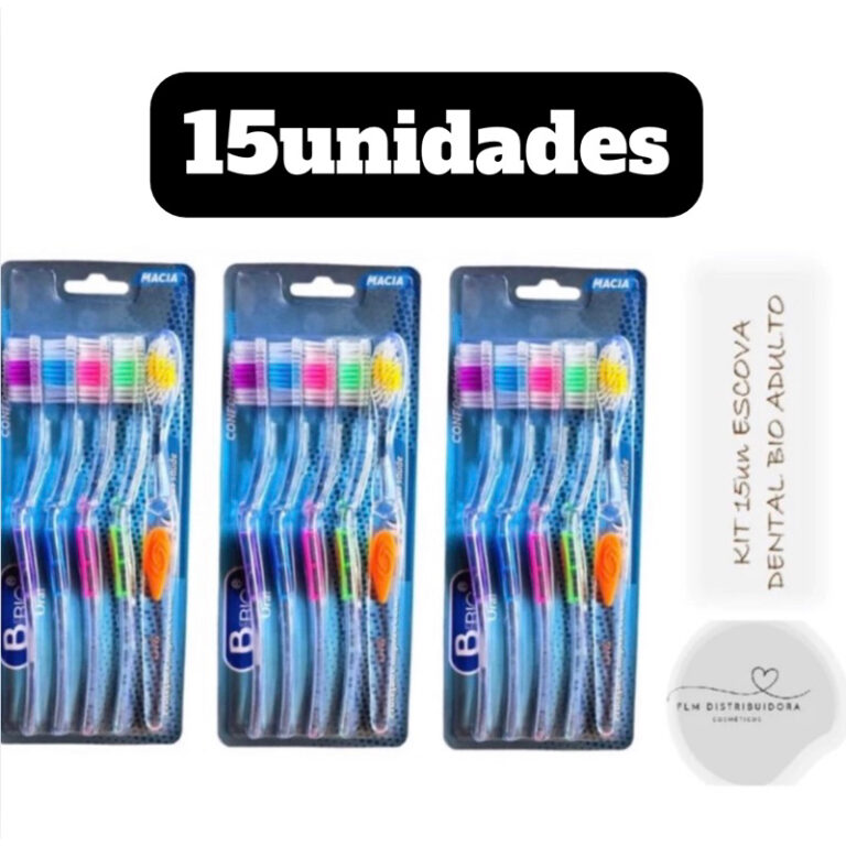 Kit 15un Bio Oral Escova Dental Adulto Macia