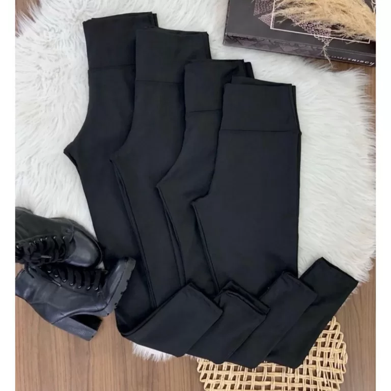 Kit 3 Calça legging Flanelada feminina Peluciada 
