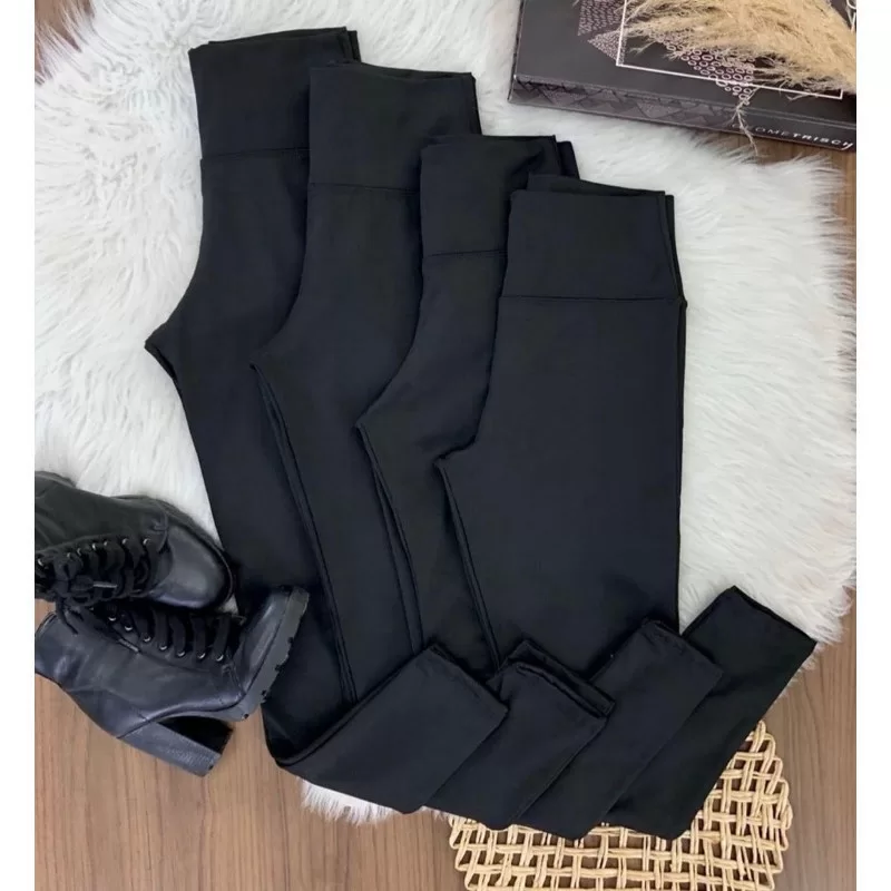 Kit 3 Calça legging Flanelada feminina Peluciada Grossa