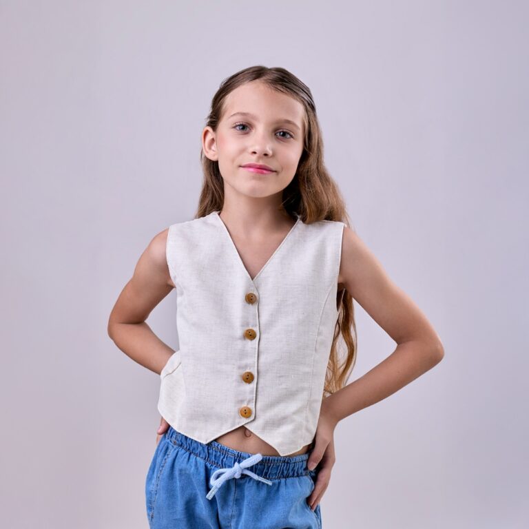 Colete Alfaiataria Juvenil Menina Chic Premium Ele