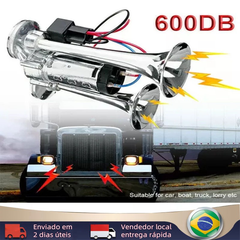 Buzinas De Trem De 12v Para Carro-caminhão 600db A.