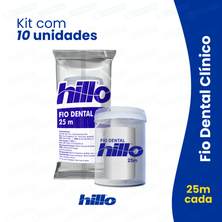 Kit 10 Fio Dental 25 Metros Hillo Econômico Port