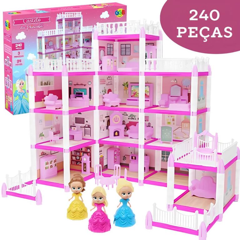 Casinha De Boneca Infantil Grande Com 4 Andares Co