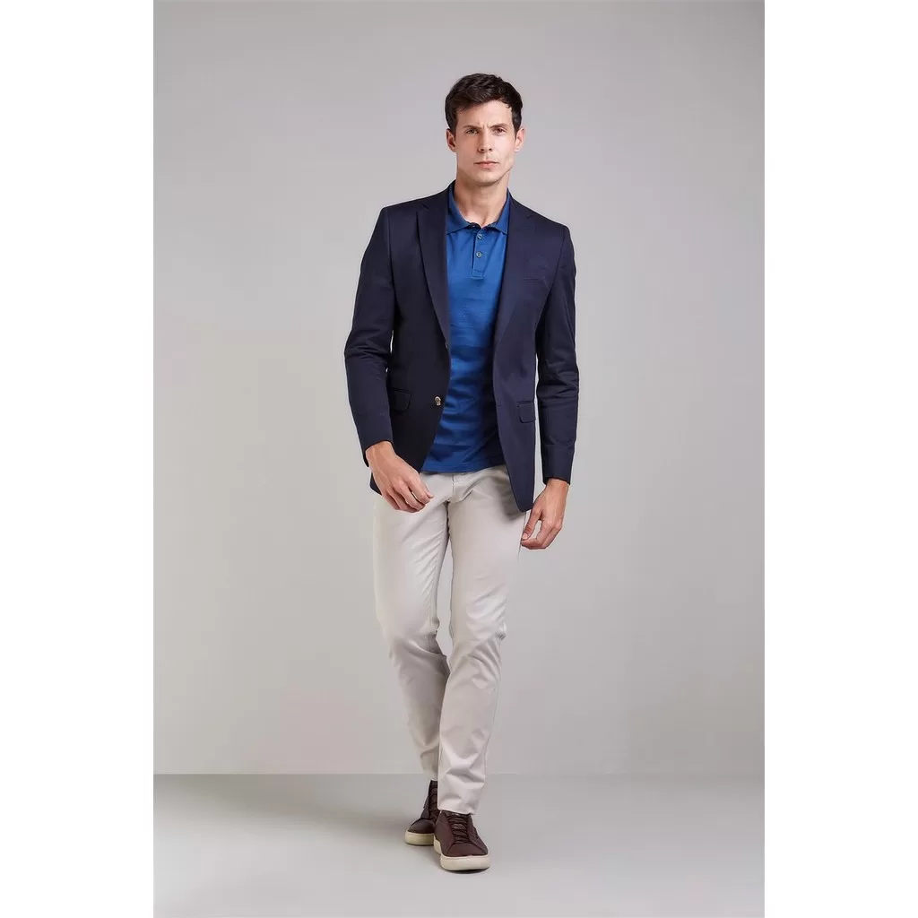 Blazer Alfaiataria Liso Slim Fit – Azul Marinho