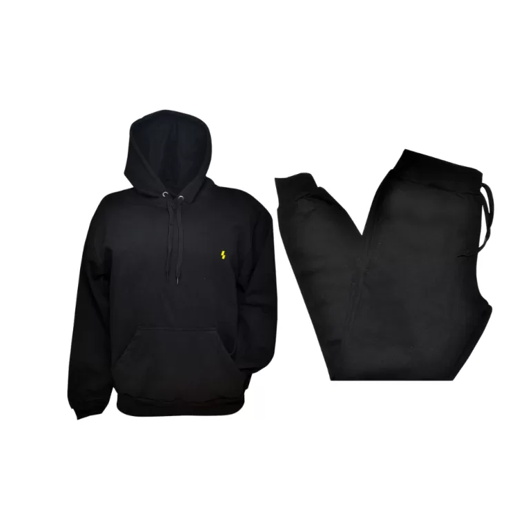 Conjunto Moletom Básico Liso Preto Confortável S