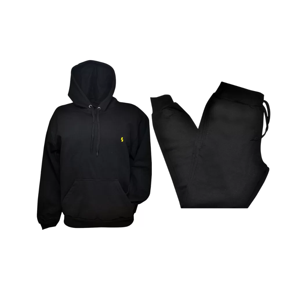 Conjunto Moletom Básico Liso Preto Confortável Shelga Boots