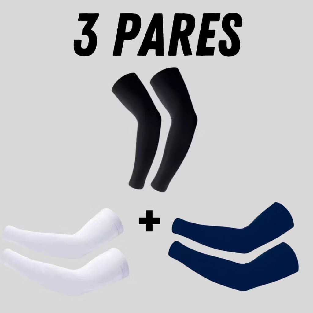Kit 3 pares de Manguito Segunda Pele – Proteção Solar Manguito corrida volei
