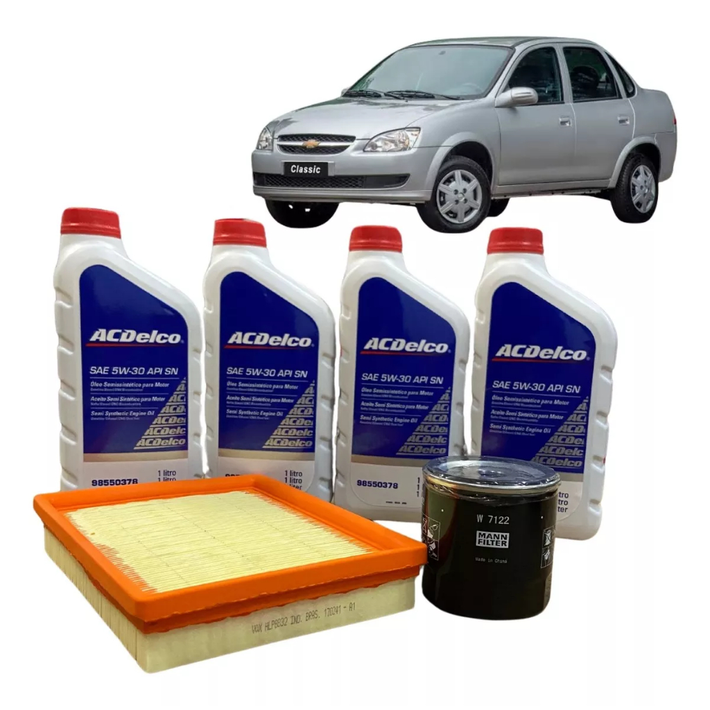 Kit Troca Óleo – Ac Delco 5w30 Gm Classic Agile 1.0 E 1.4 Todos anos e versões
