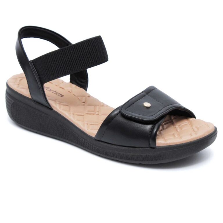 Sandália Comfortflex Anabela Feminina Preto 24864