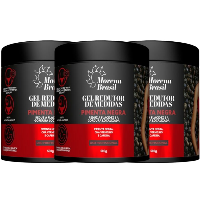Kit 3X Gel Redutor de Medidas Pimenta Negra –