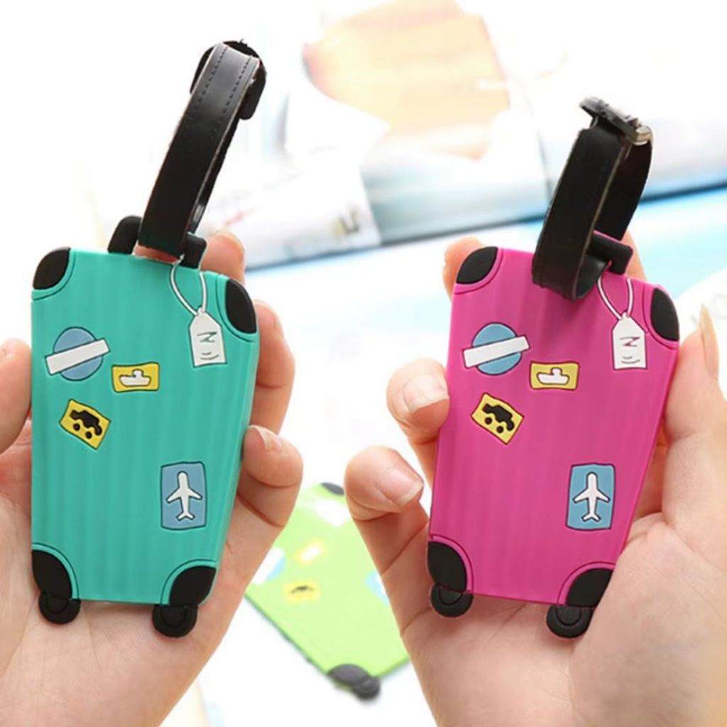 Kit 1 ou 2 Etiqueta de Bagagem Identificador de Mala Viagem Emborrachado Estampas Sortidas