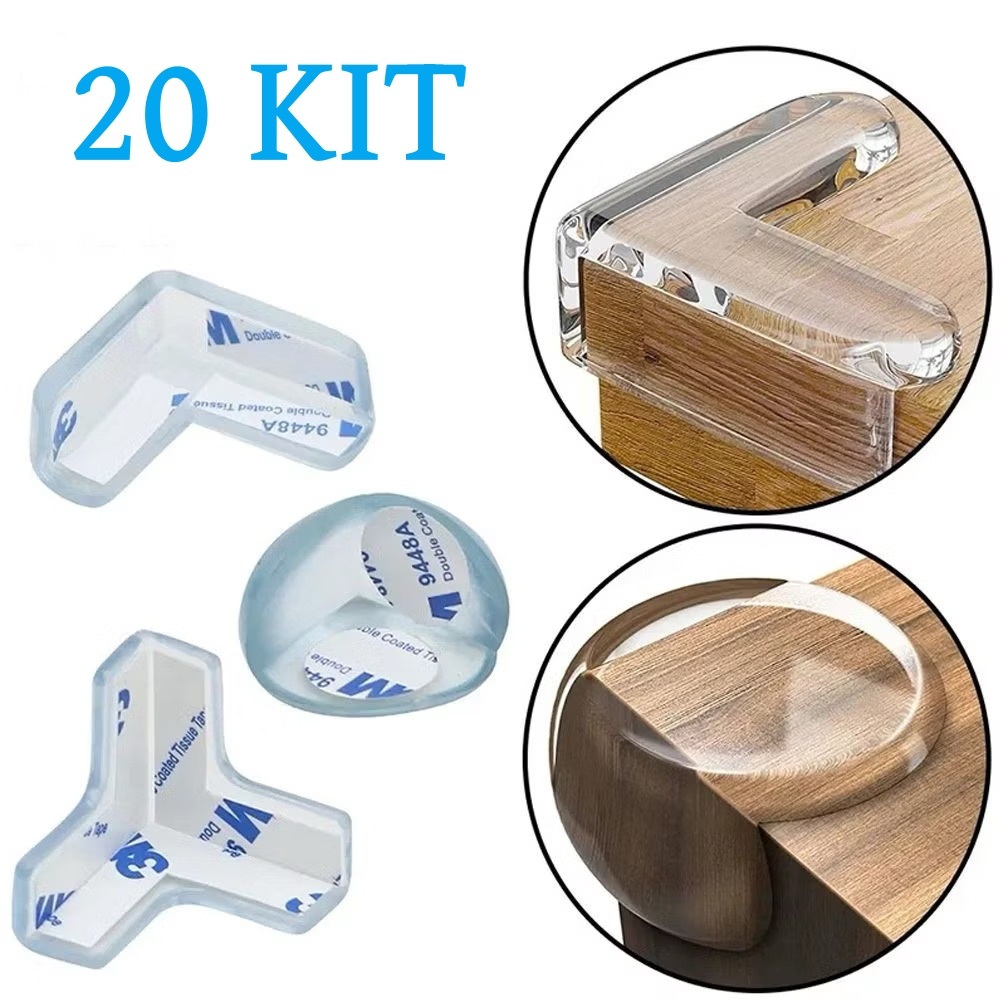 20 Protetor De Silicone Quina em Silicone para Mesa Protege Criancas e Bebes