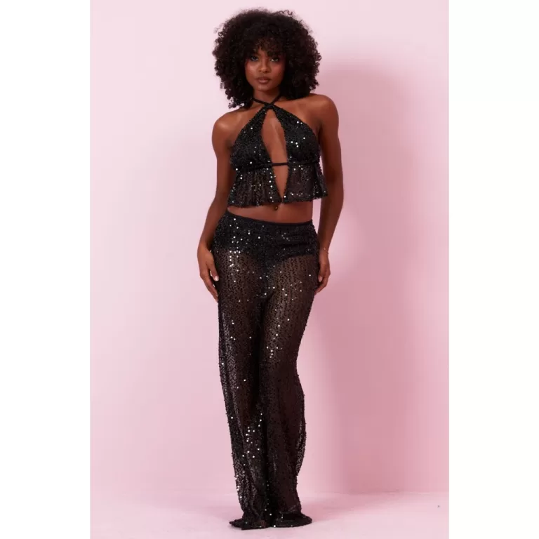 Calça Feminina Hot Pants em Paetê Planet Girls P