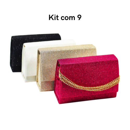 Kit com 9 Bolsas clutch de mão feminina bolsa car