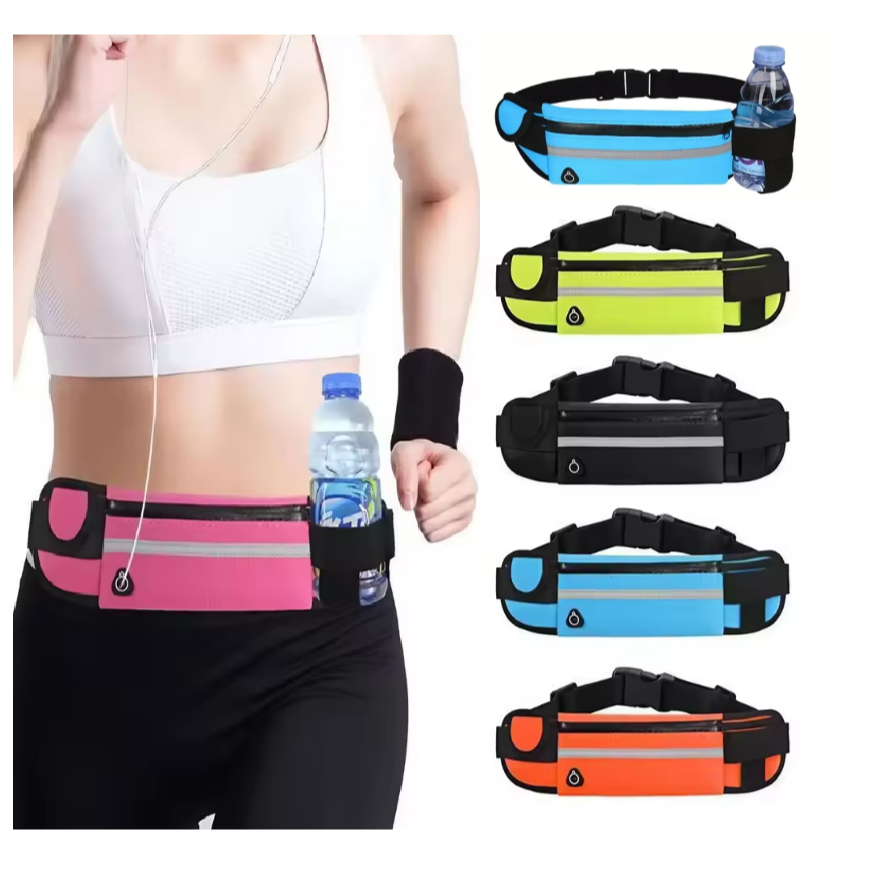 Pochete porta garrafa de água esportiva corrida slim impermeável porta celular caminhada academia