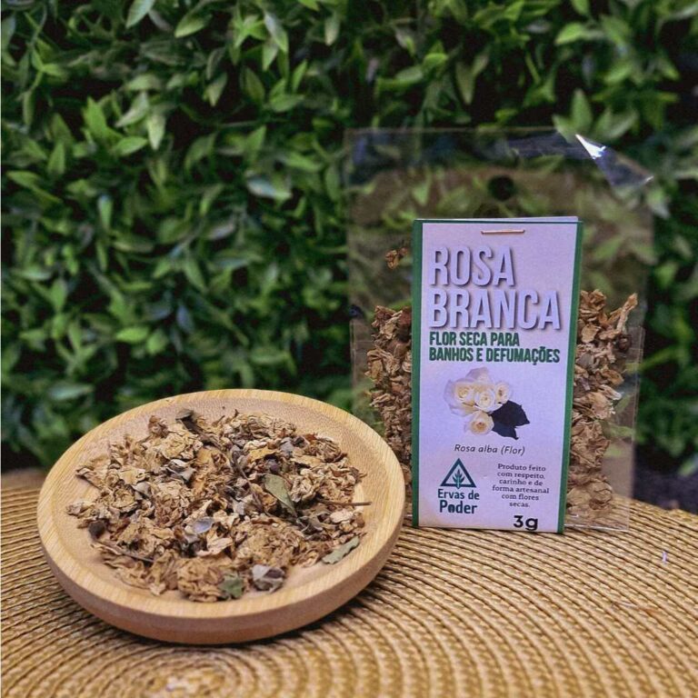 Erva Secas para Defumação e Banho Rosa Branca