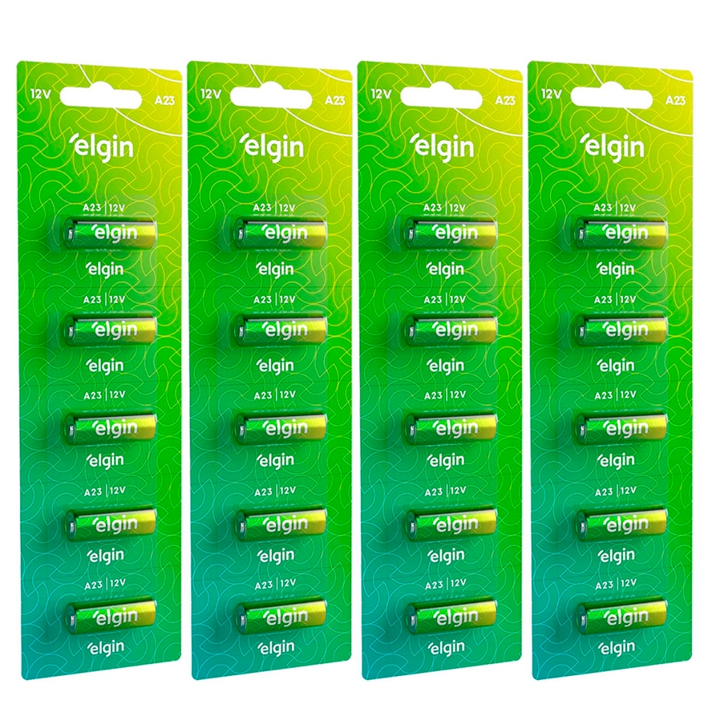 Pilhas Baterias Elgin 23a 12v A23 Alcalina Para Controle Portão 1/2/3/4/5 Cartelas