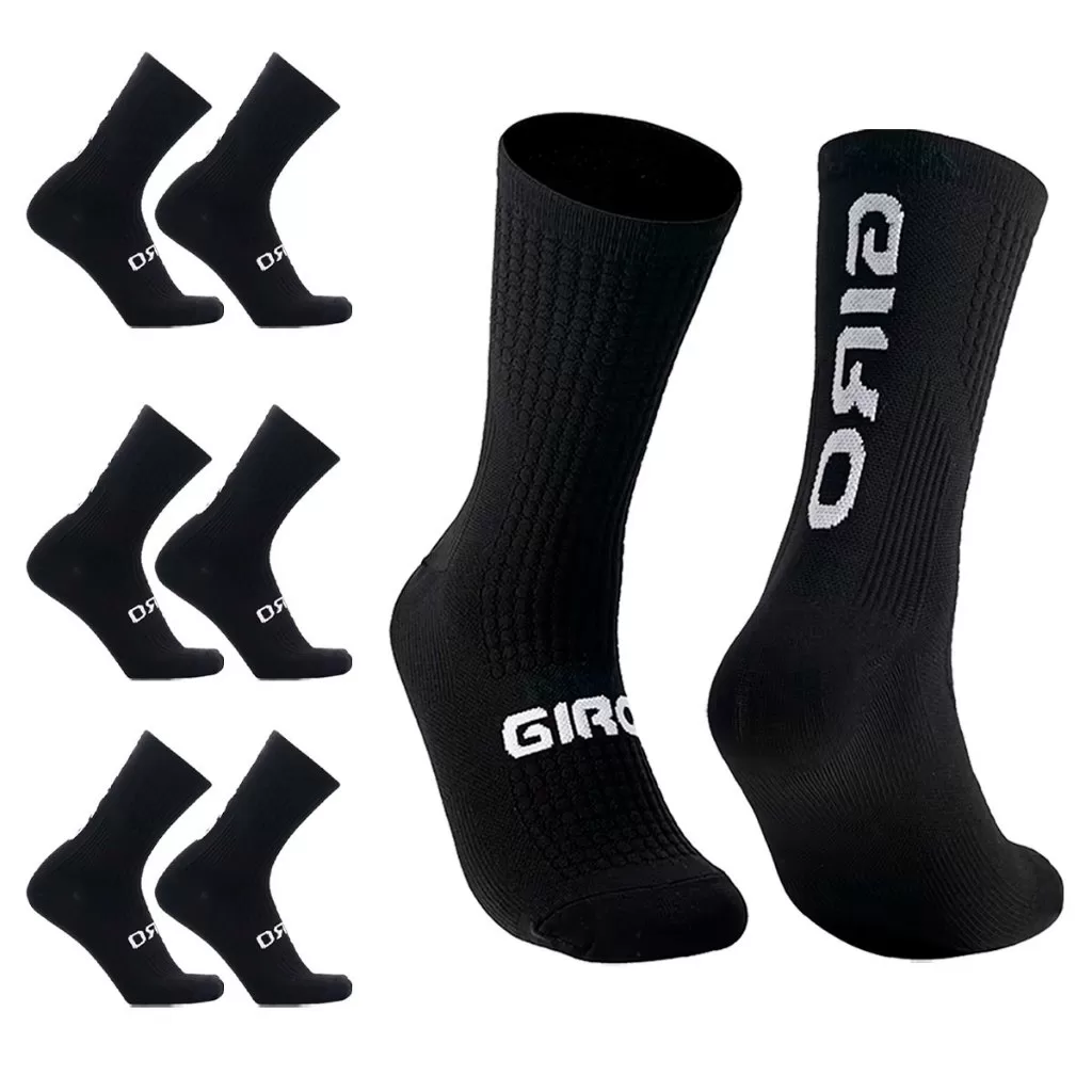 Kit 2 Par Meia Giro De Ciclismo Meias Esportivas Unissex Respiráveis Corrida Atividades Ao Ar Livre