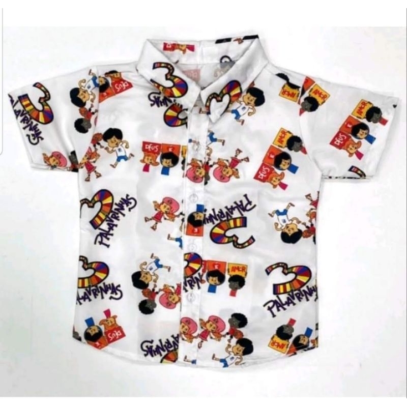 camisa social três palavrinhas 2.3 anos e 3.4 anos