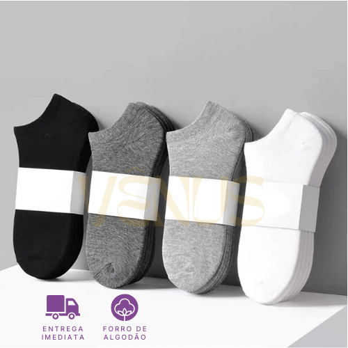 Kit 15 pares de meias soquete unissex confortavel 