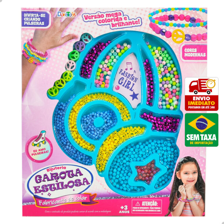 Kit Miçangas Brinquedo Infantil Pulseiras Fashion