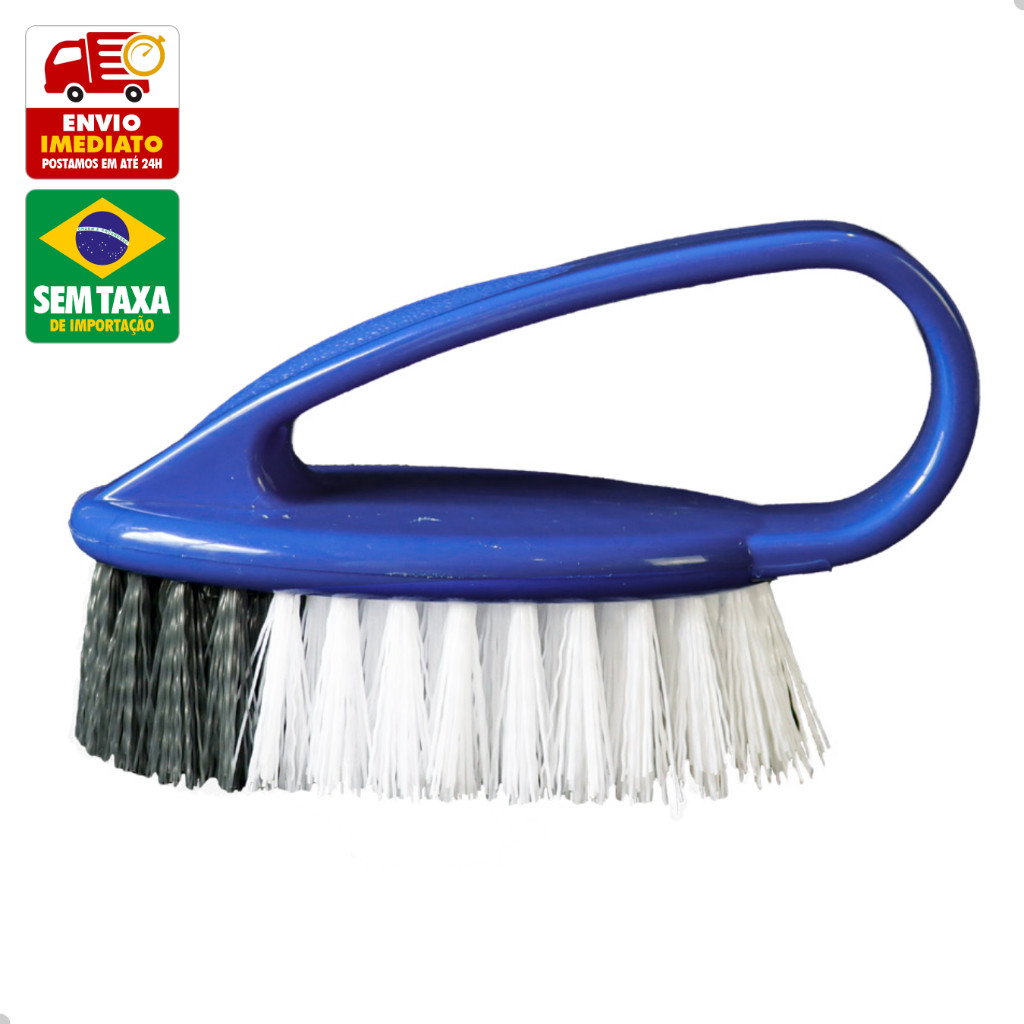 Escova de Lavanderia Cerdas Duras Tanque Cor Azul Clean Tech CT0053