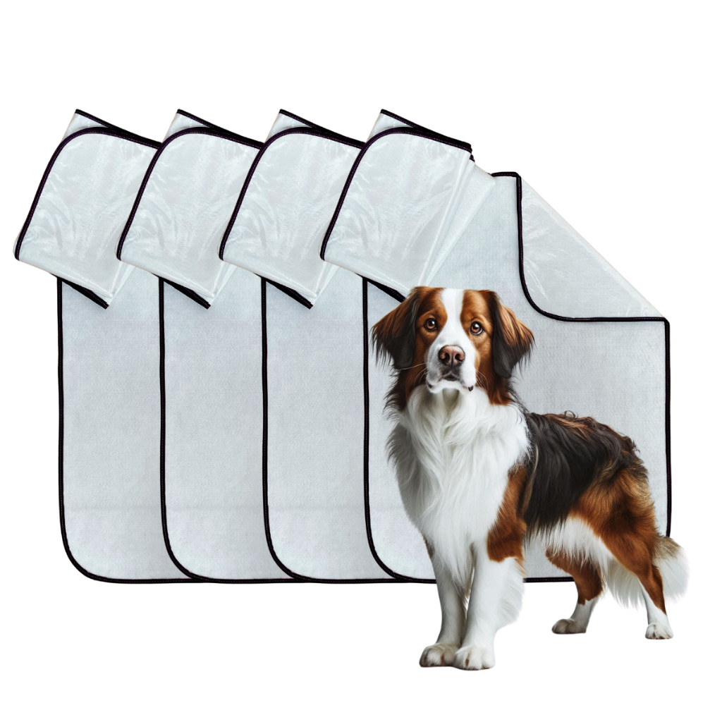 Kit 4 Uni. Tapete Higiênico Lavável Pet Para Cães Xixi Cachorro Reutilizável