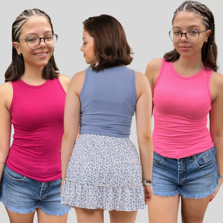 KIT COM 3 REGATAS FEMININAS CAMISETA CANELADA 003-