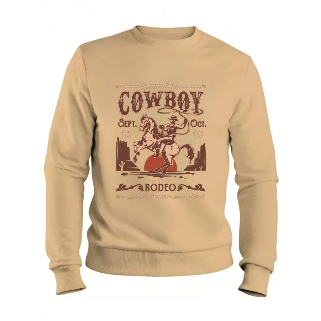 MOLETOM COWBOY ESTILO SUÉTER CONFORTÁVEL 100% ALGODÃO