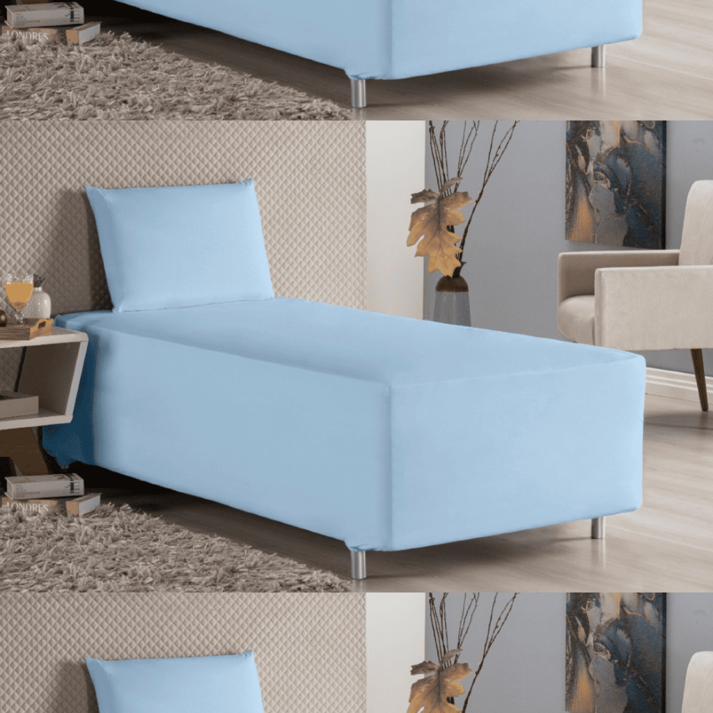 Capa Luva Linha Bulgari 2 peças para Cama/Colchão de Solteiro Percal 400 Fios Toque Macio