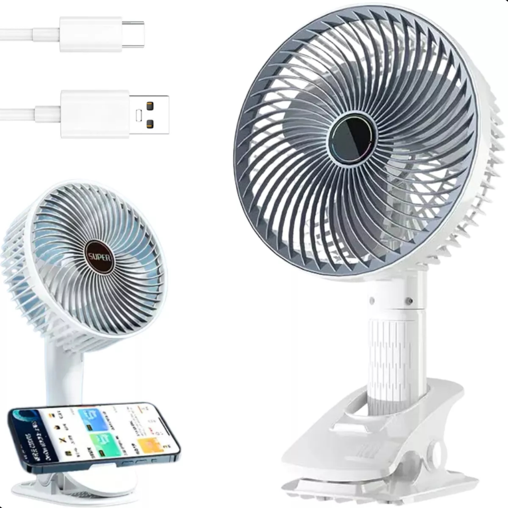 Mini Ventilador Portátil Usb Recarregável Clip Mesa 3 Pas XC-MV-06