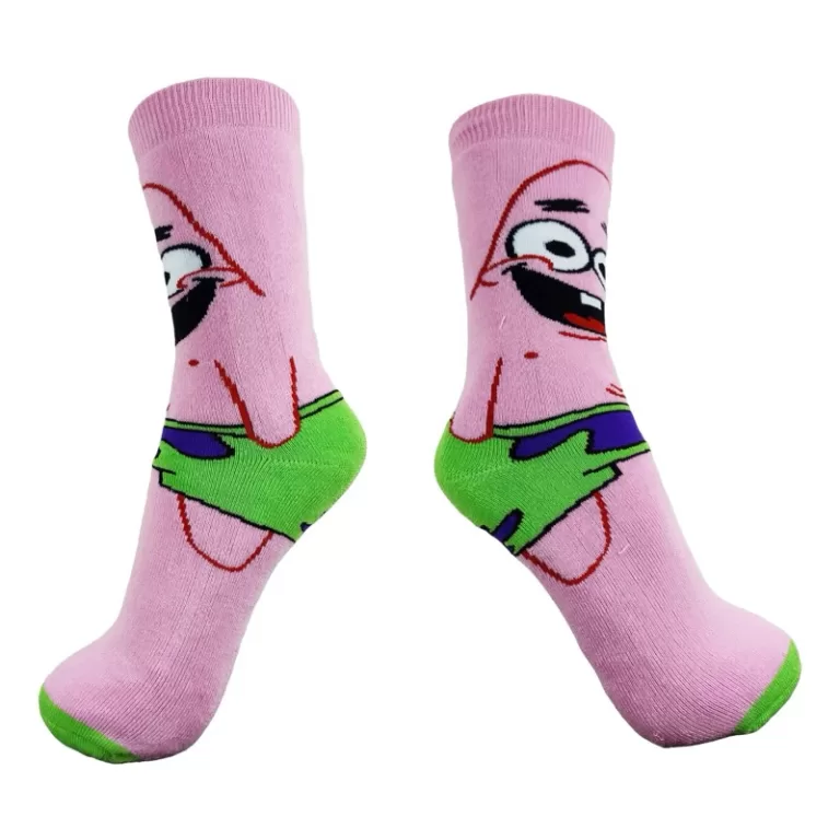 Meias Divertidas Cano Alto Patrick Bob Esponja Alg