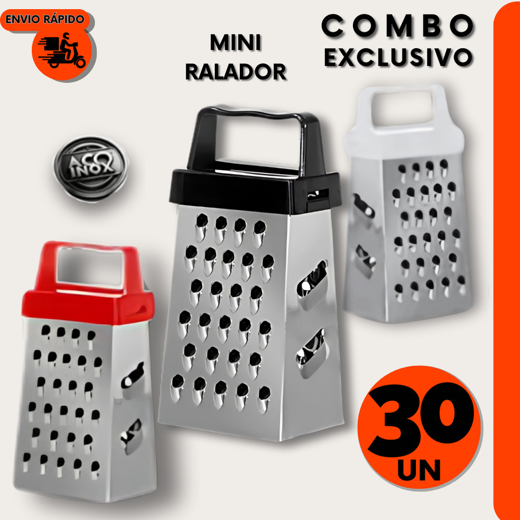 Combo  Mini Raladores 4 Faces Aço Inox P/ Lembranças Festa e Chá de Cozinha
