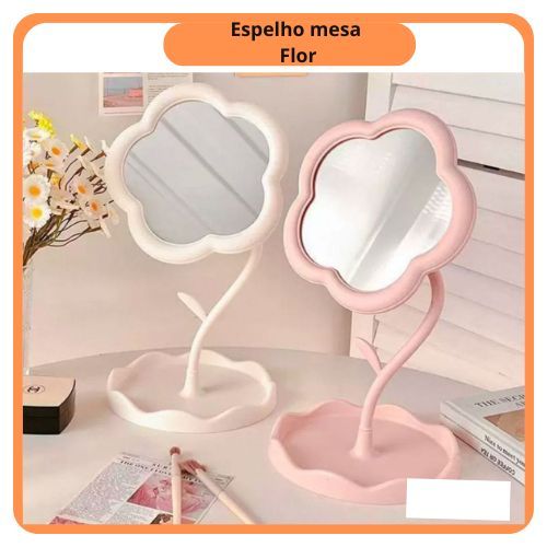 NOVO Espelho De Mesa Porta Bijuteria Redondo Pente