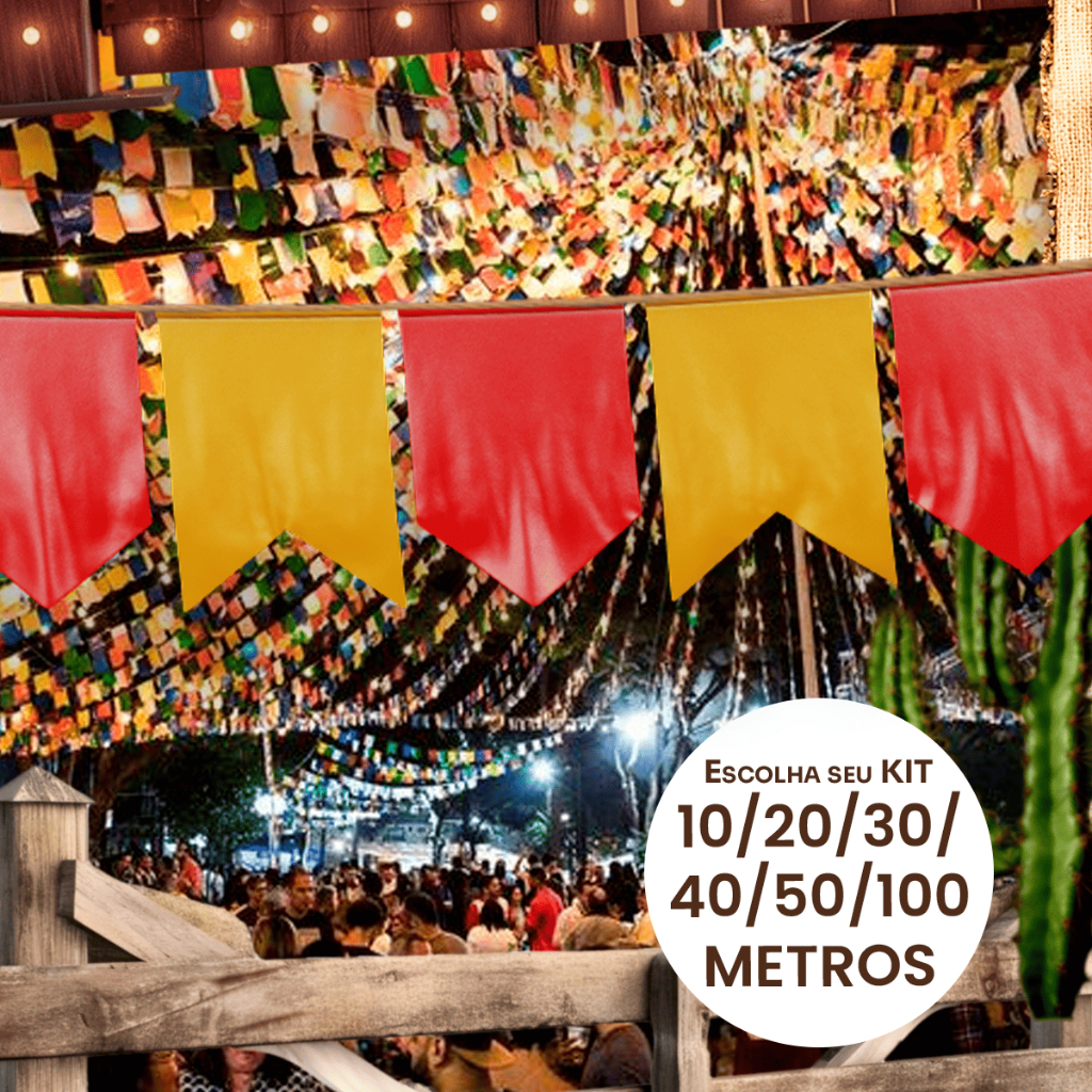 100 Metros De Bandeirinhas De Festa Junina Resistente A Água Plástico Decorativa Tematica