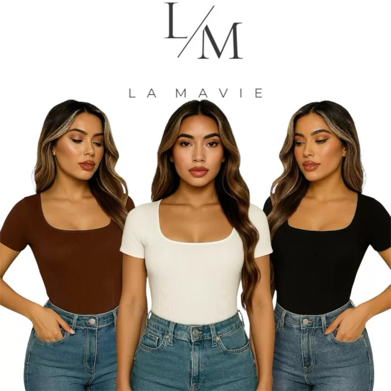 Kit 3 Body Feminino Manguinha Decote Quadrado Anar