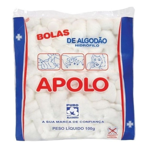 Algodão Em Bolas Hidrófilo Apolo 100g – Su