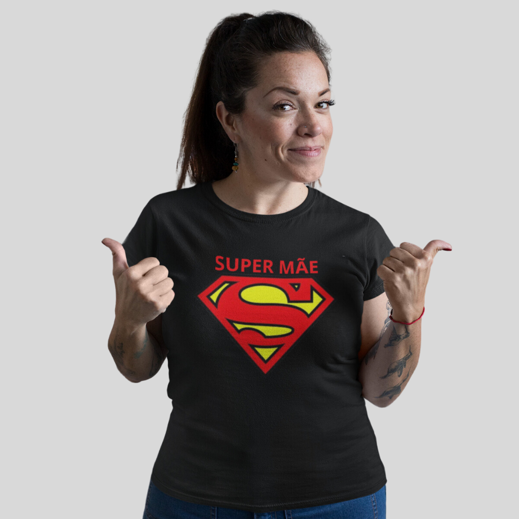 Presente Dia Das Mães Camiseta Super Mãe Incrivel Mario Luigi Batman