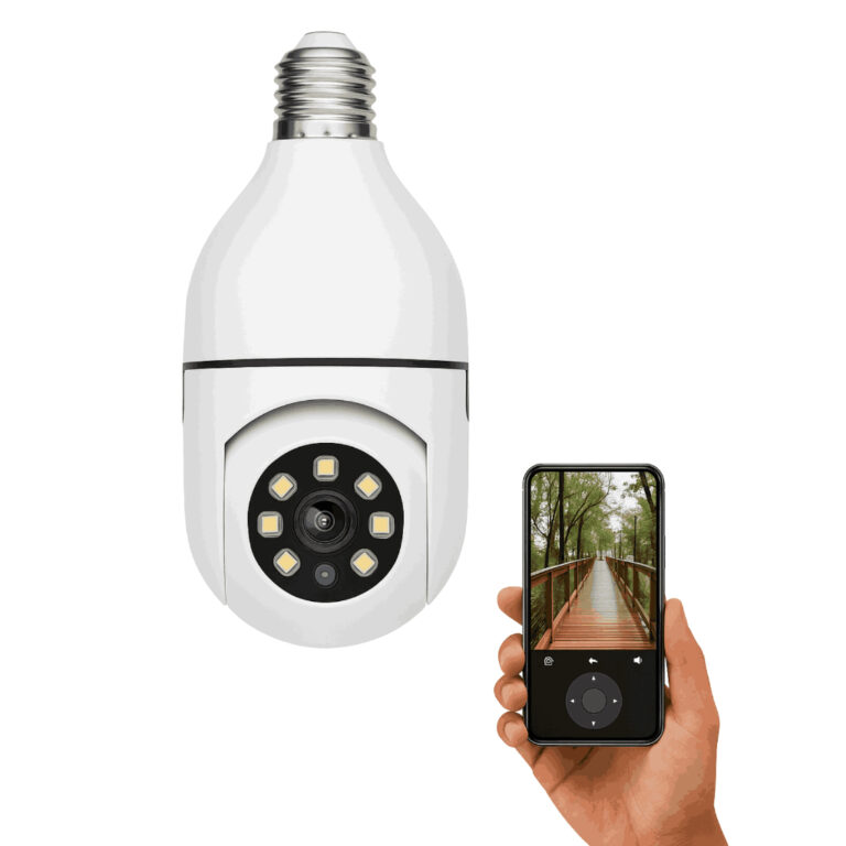 Câmera Lâmpada Wi-Fi 360° Panorâmica com Visã