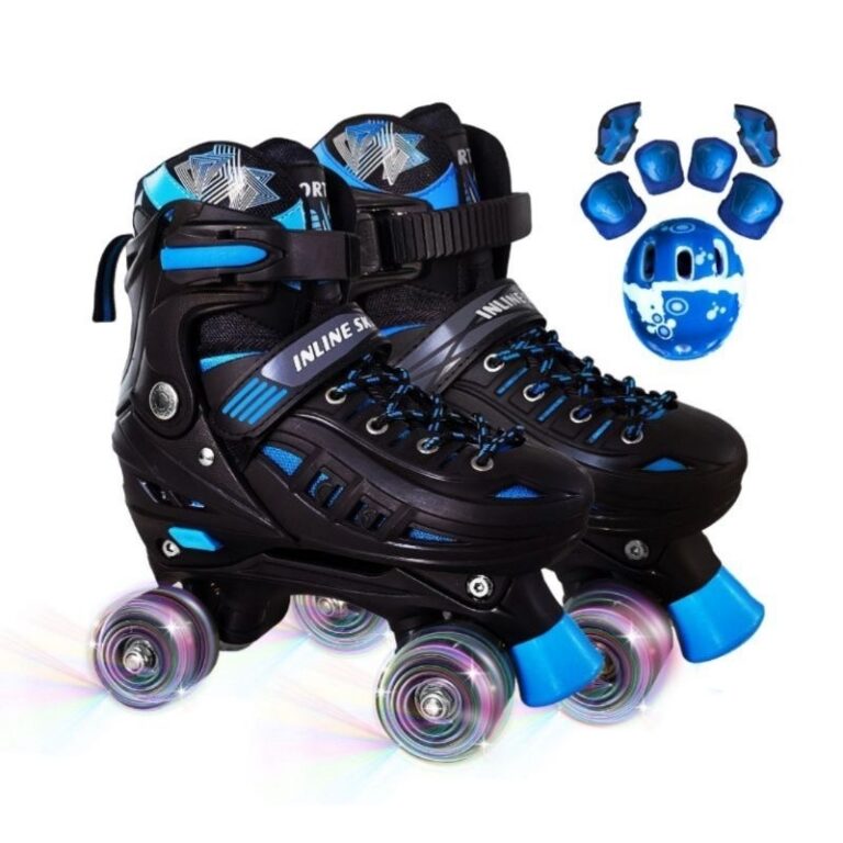 Patins Infantil 4 Rodas com luz de Led com kit Pro