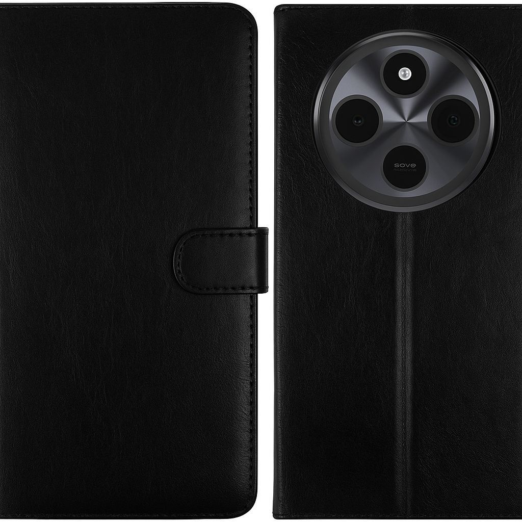 Capa Carteira Flip + Película 3D Para Xiaomi Redmi 14C