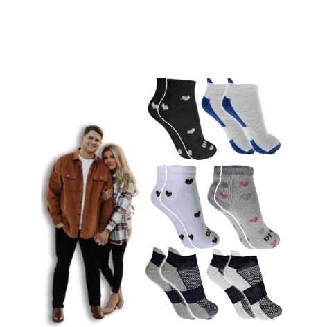 Kit Meias Unissex 06 pares Casal Algodão Confort