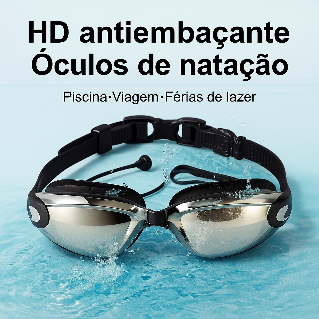 Óculos de Natação Profissional Antiembaçante com Protetor de Ouvido  Mergulho Piscina Mar 1603