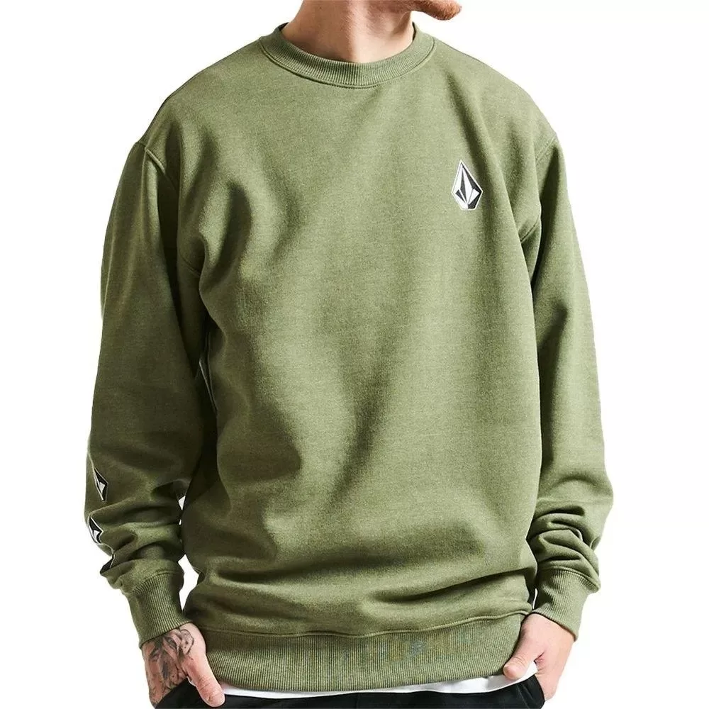 Moletom Volcom Careca Iconic Masculino Verde Mescla Tam. GG