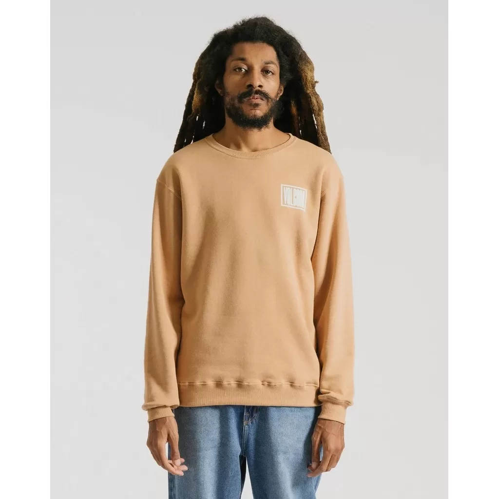 Moletom Volcom Careca Curbwax Bege Tam. M