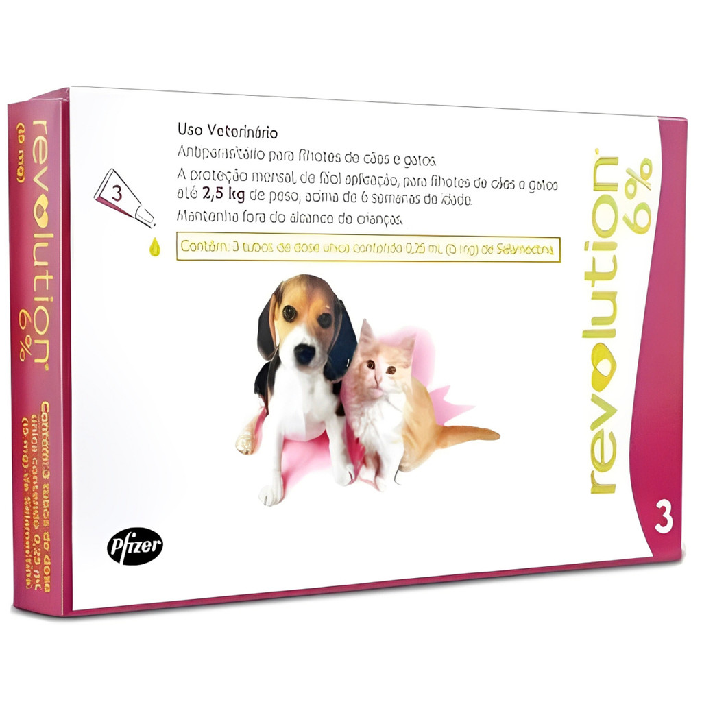 Revolution Caes E Gatos Filhotes Ate 2,5 Kg 3 Pipetas