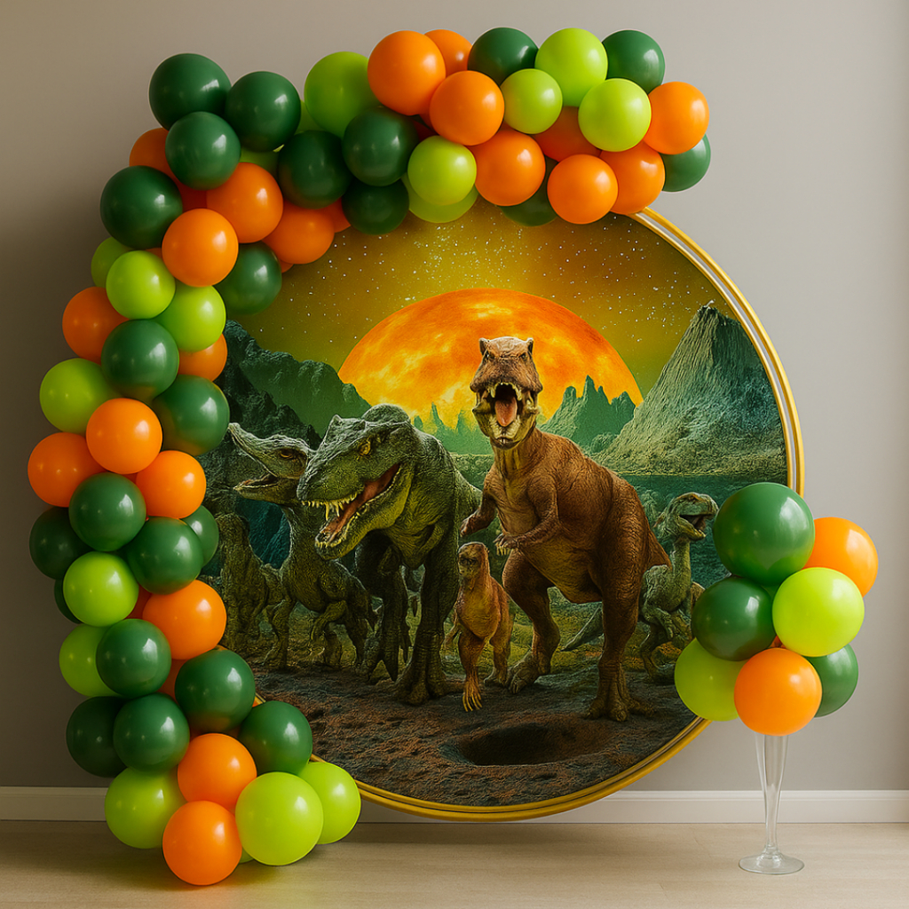 Kit 150 Balão Latex Tema Dinossauro Floresta Aniversário Decoração Festas