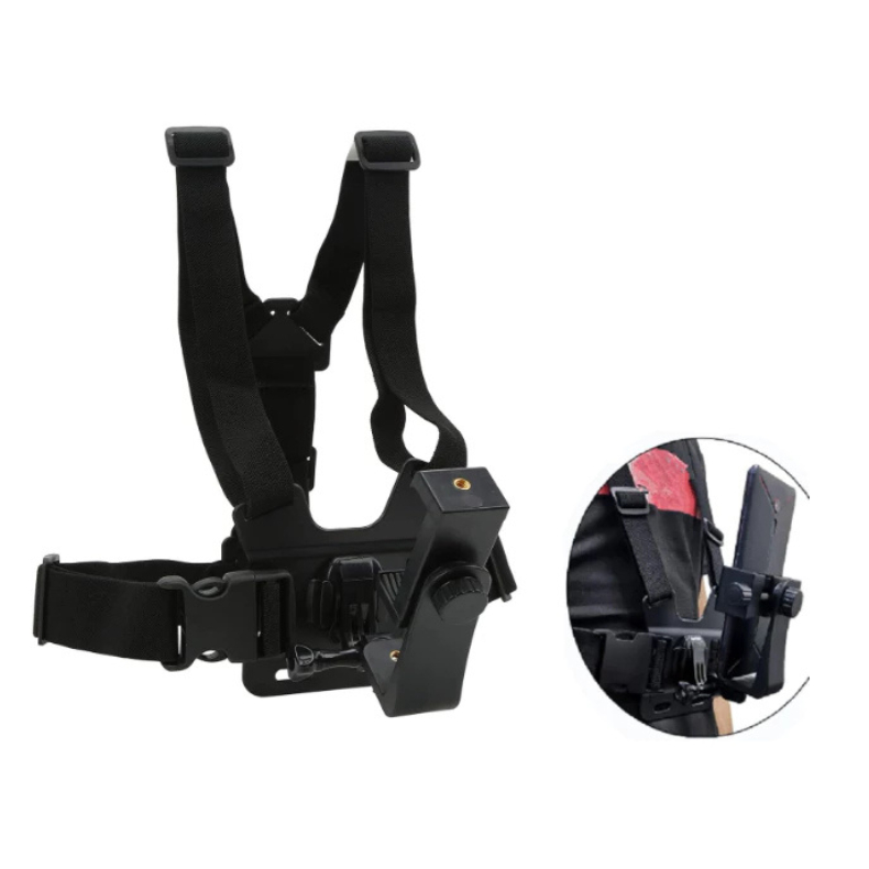 Suporte Cinta Peitoral Com Adaptador Para Celular E Gopro