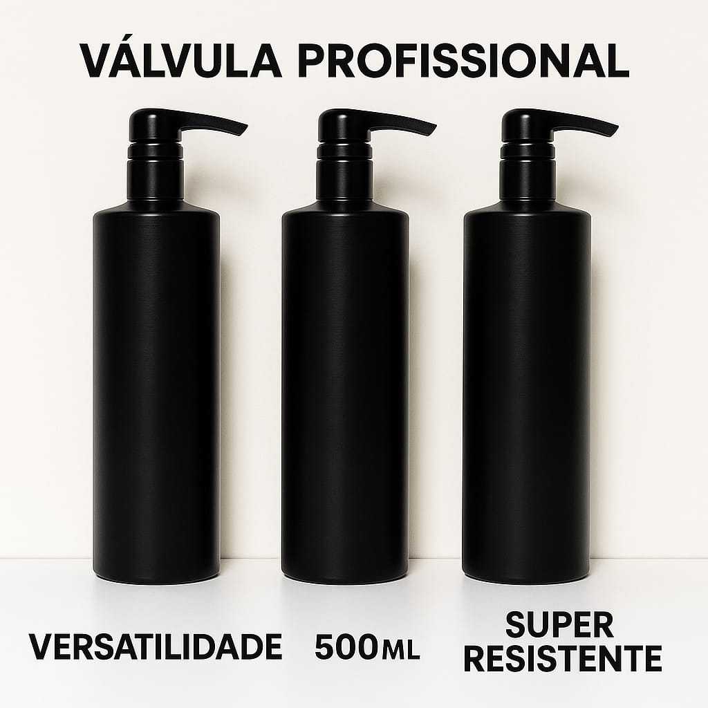 Kit 3 Frascos Vazio  Garrafa Pet 500ml com Válvula Profissional