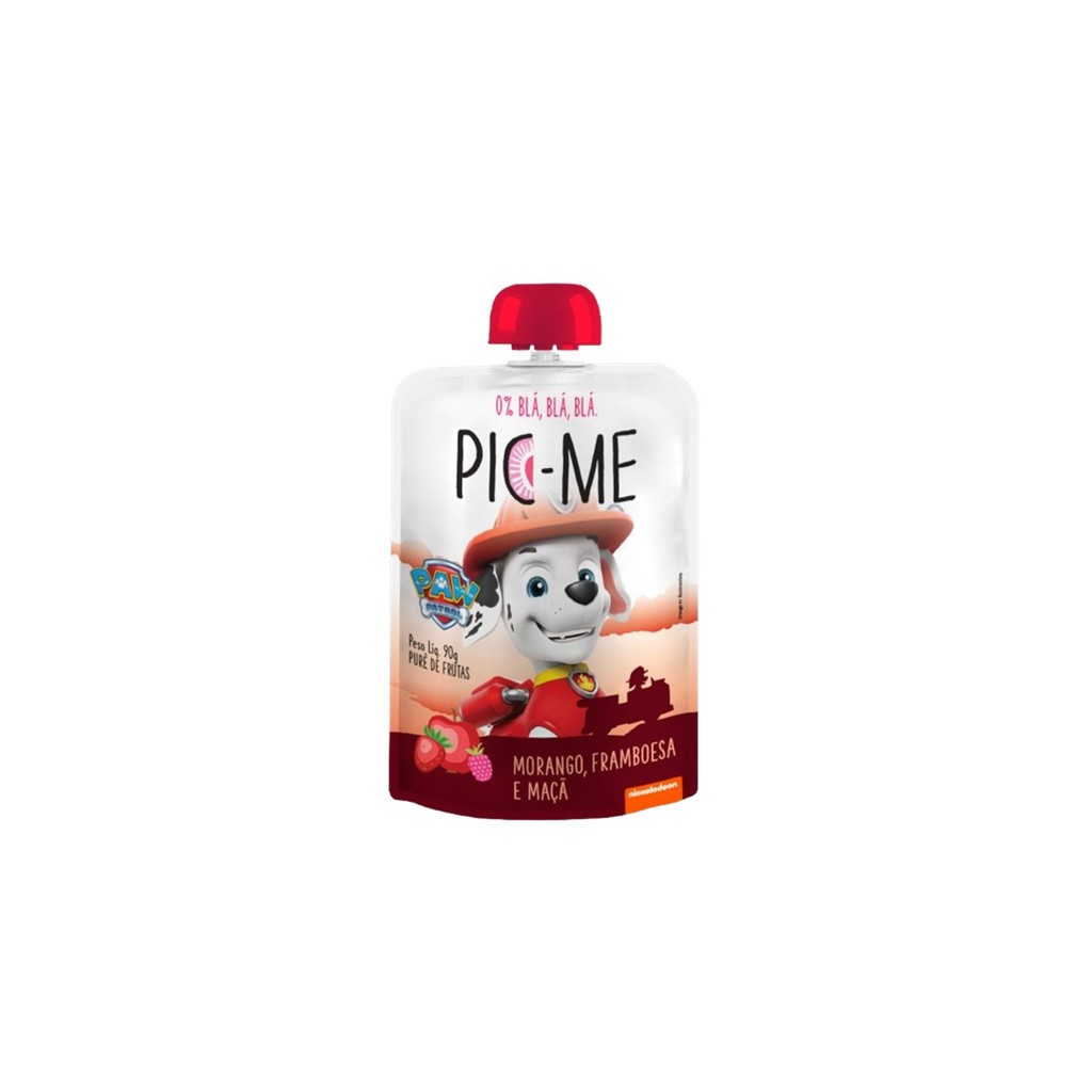 PIC ME MORANGO FRAMBOESA E MAÇÃ PATRULHA CANINA POUCH 90G